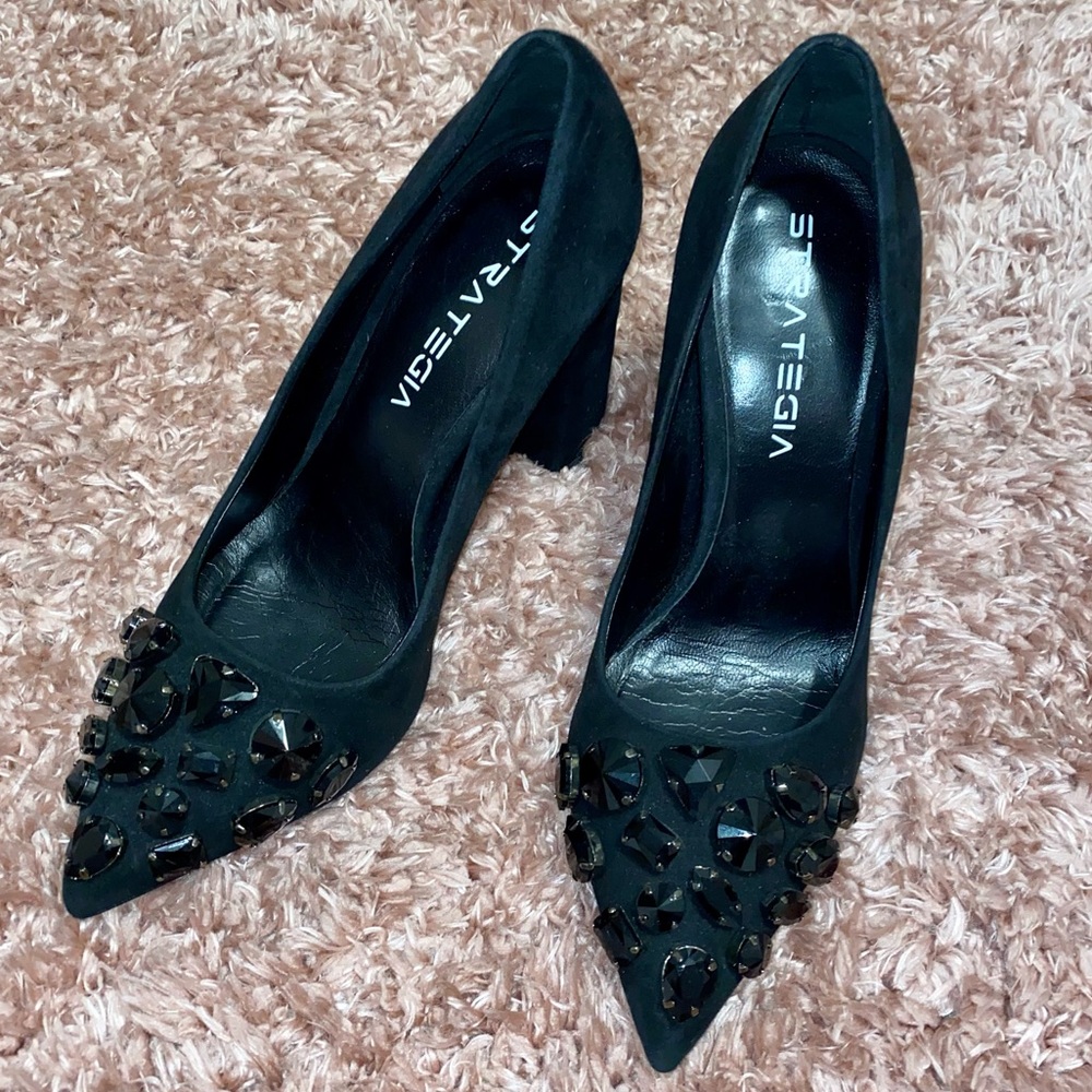 Strategia jewel embellished block heels